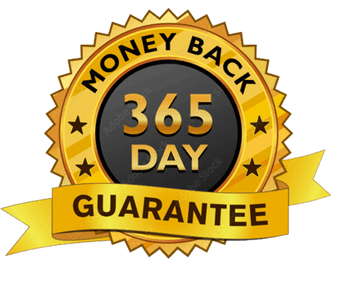 BellyFlush money back guarantee badge showing 100% risk-free detox and cleanse supplement purchase with customer protection.